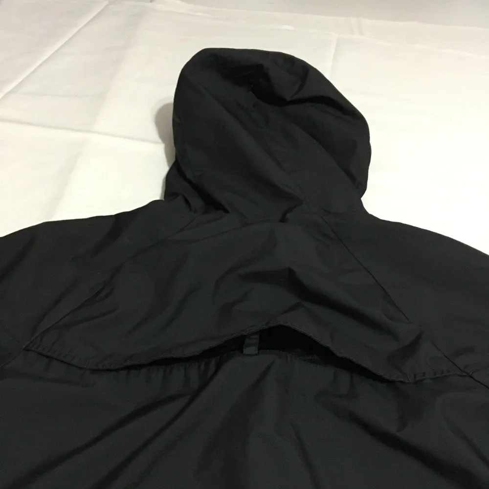 Nike Windbreaker Jacket Youth XL Black Full Zip Hooded Mesh Lined